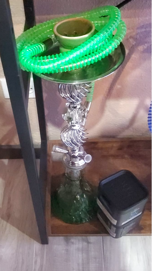 Zebra Smoke Triplets 20” - 3 Hose Hookah-Green