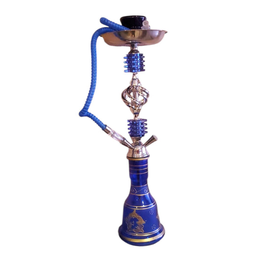 Zebra Smoke Sharing 22”- 3  Hose Hookah-Blue