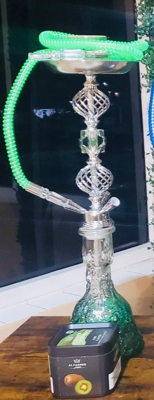 Zebra Smoke Triplets 20” - 3 Hose Hookah-Green
