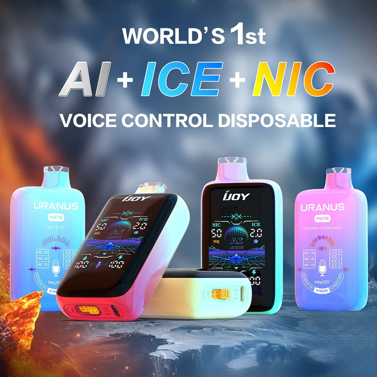 iJoy Uranus Mate 40K Puffs 20ML Disposable Device With Nic + Ice Control & Al Generating Mode